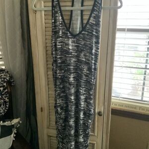 Black and White Patterned Women's Dress